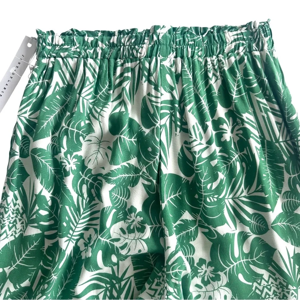 Jane And Delancey Green White Tropical Pants Small Resort Style - Picture 6 of 15
